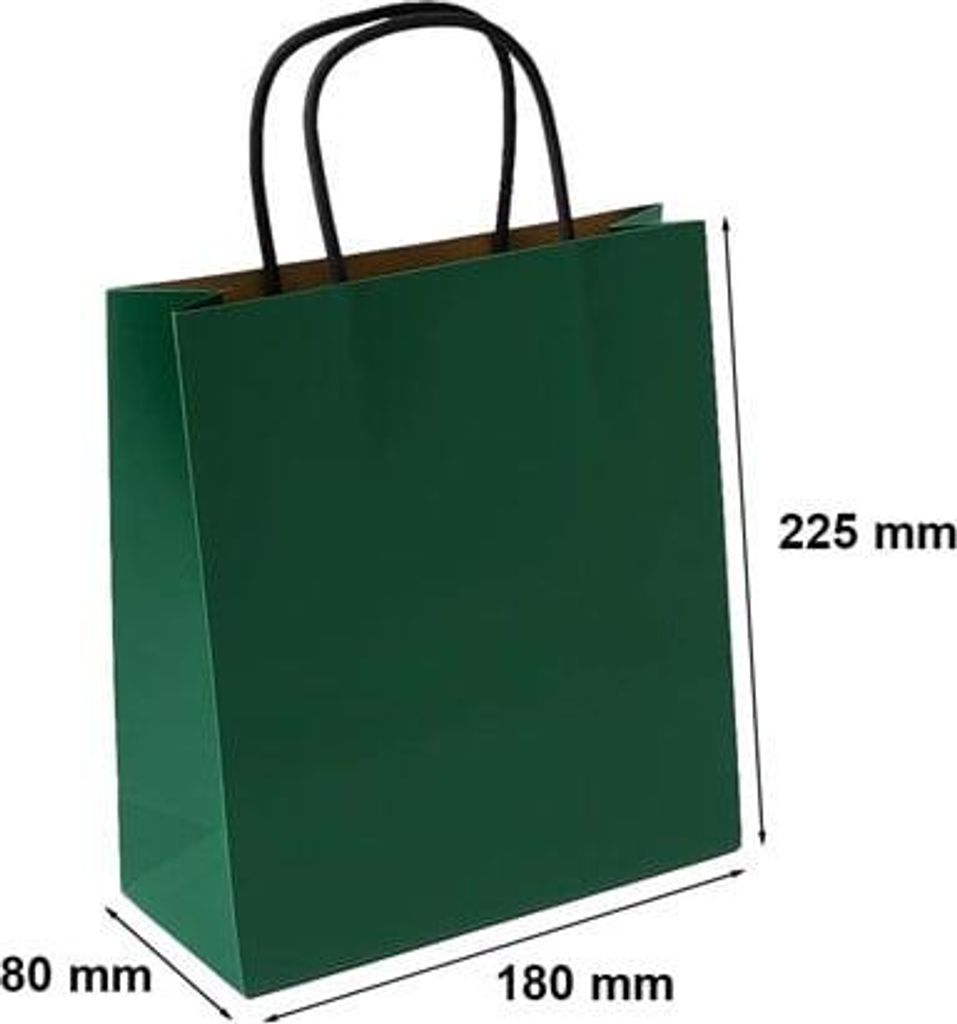 Torebki Papierowe Małe 180x80x225 Zielone Zdjęcie produktu 