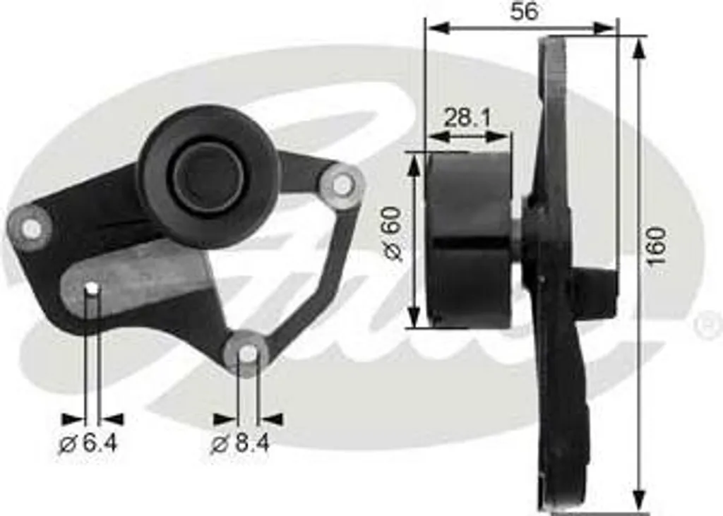GATES T36021 Poulie de renvoi courroie trapézoïdale OE 575124 pour 306