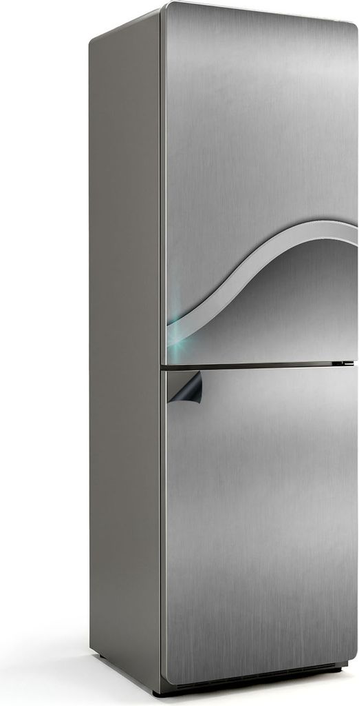 Futuristische Metallstruktur – Magnetische Kühlschrank Abdeckung – Dekorfolie magnetisch Küche – Kühlschrank Magnet Deko – selbstklebend...