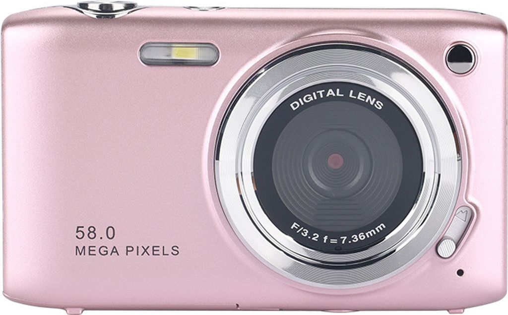 ZELURXX HD Digitalkamera, 2,88 Zoll, 16x zoom, Autofokus, 64G TF karte, Einsteiger, Tragbar, Mit Kartenleser, Geeignet für Studenten, Anfänger, Rosa