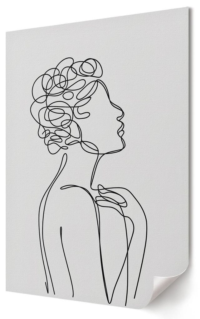 Frauen-Strichzeichnung- Kunstdruck A3 (29x42 cm) - Künstlerisch, ausdrucksstark, modern- Wandbild für Wohnzimmer Schlafzimmer & Flur, Modernes Po...