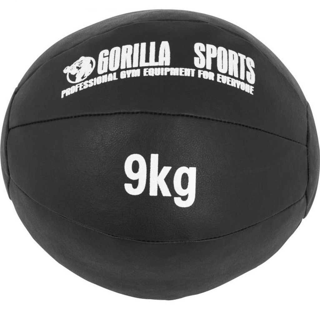 GORILLA SPORTS® Medizinball 9kg Gewichte, 29cm, aus Leder, Produktbild 