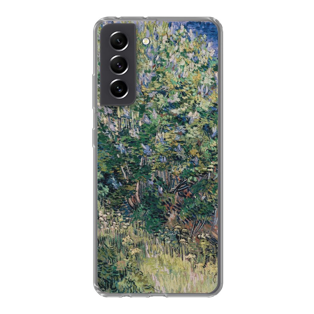 MuchoWow Handyhülle Schutzhülle Hülle für Samsung Galaxy S21 FE Fliederbusch - Vincent van Gogh Silikon Softcase Handy Hülle - Mobiltelefonh...