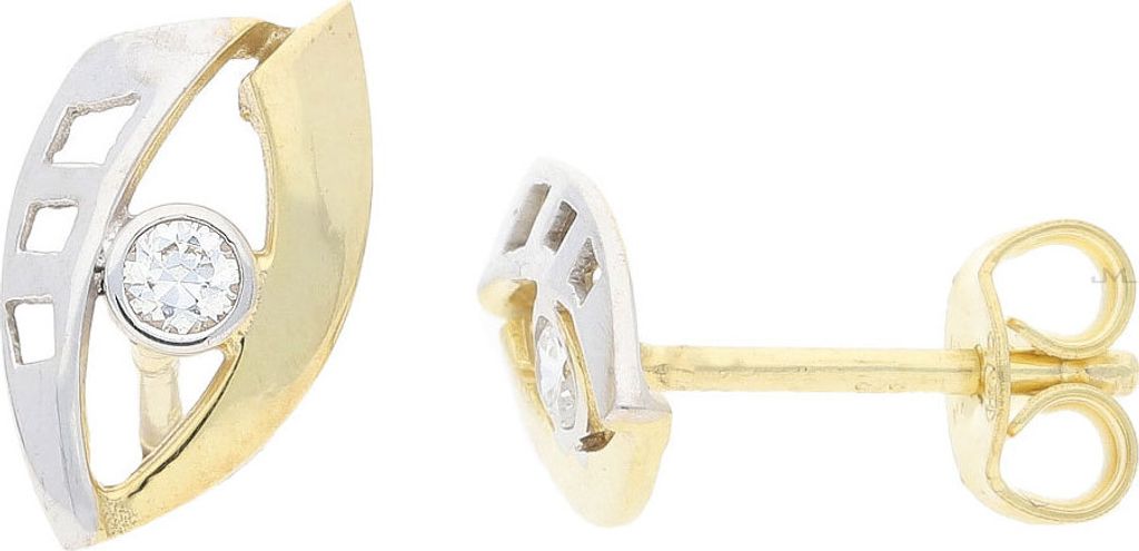 JuwelmaLux Ohrstecker 375 Weiß- & Gelbgold Zirkonia JL30-06-1508