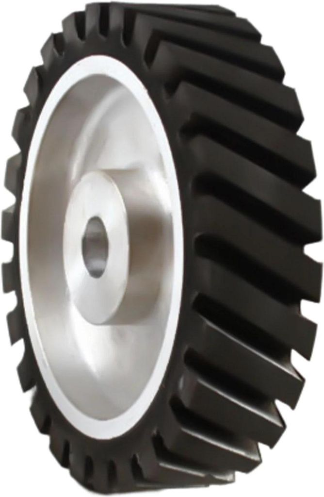 Kontaktrad für Bandschleifer - Schleif-/Polierrad - Ø 20 cm, Breite 5 cm - Bohrung 2,5 cm - Aluminium & Naturgummi - Für Metall & Nichtmetall - ...