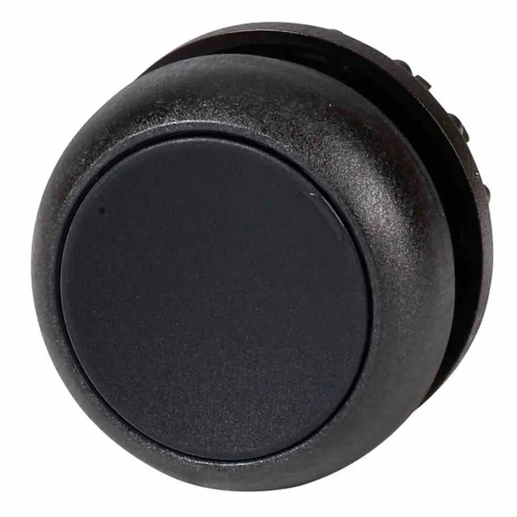 Bouton-poussoir affleurant noir Eaton M22S-D-S bague en plastique