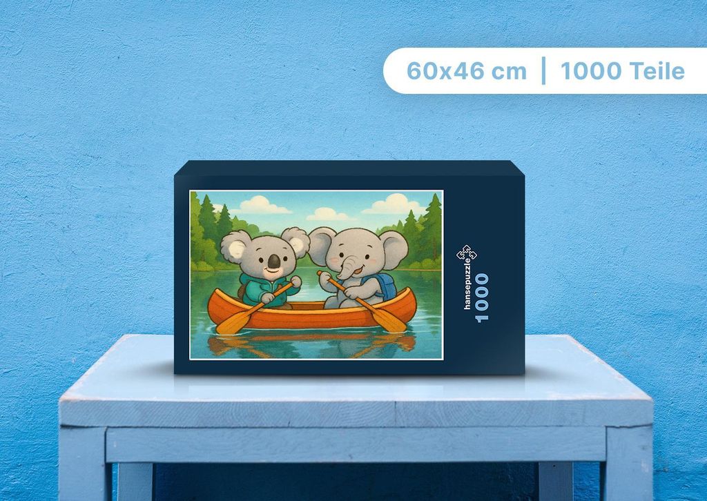 hansepuzzle 111346 - Kiki und Raffi Puzzle, 1000 Teile, Kinder, 60,0 x 46,0cm mit hochwertiger Aufbewahrung, Kartonbox & Beutel