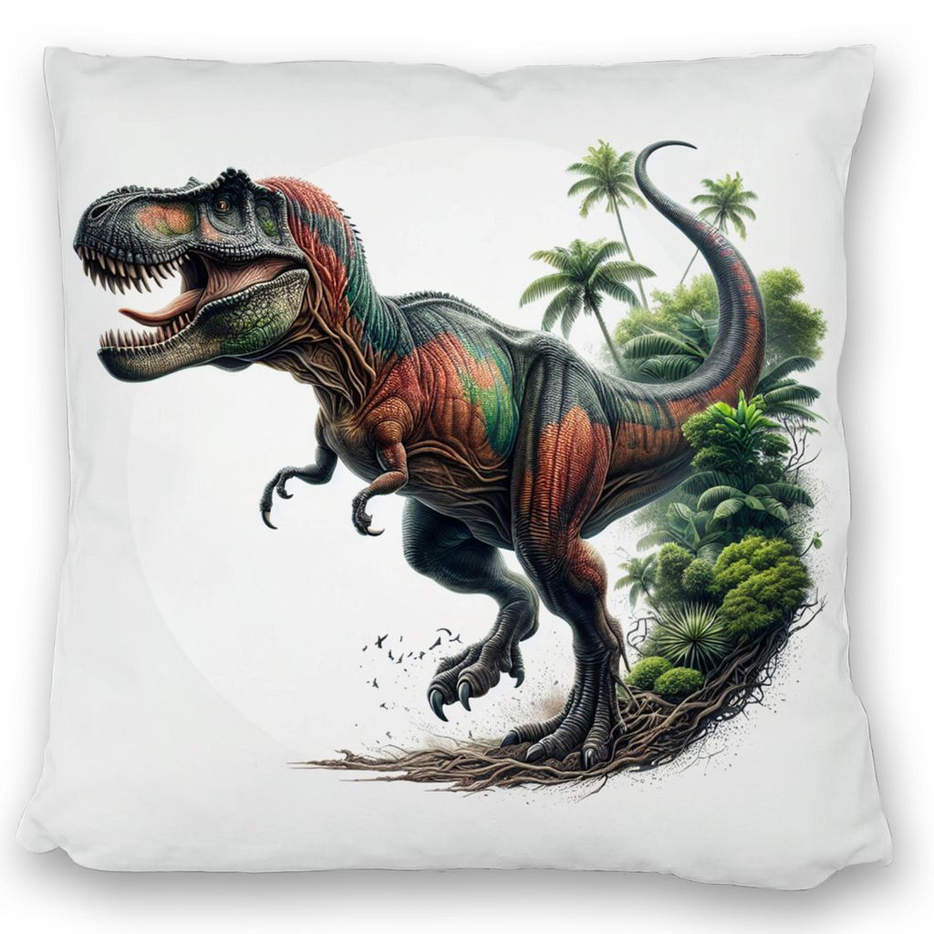 T-Rex Dinosaurier Kissen satiniert