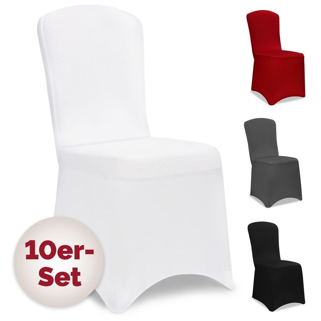 DETEX Stuhlhussen 10er Pack Stretch Stuhlbezüge Stuhl Hussen Bezug Überwurf Set Hochzeit Party Weihnachten , Farbe:schwarz