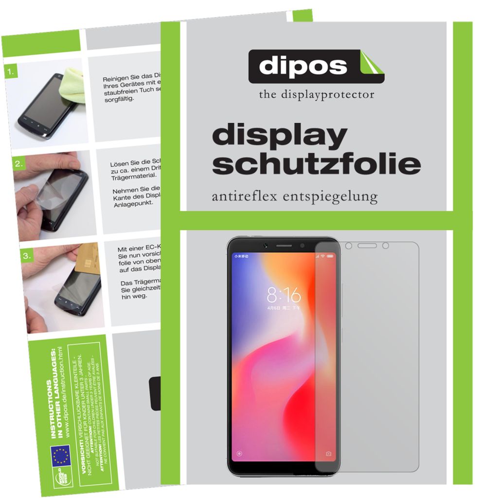 2x Schutzfolie für Xiaomi Redmi 6 matt Displayschutzfolie Folie Display Schutz