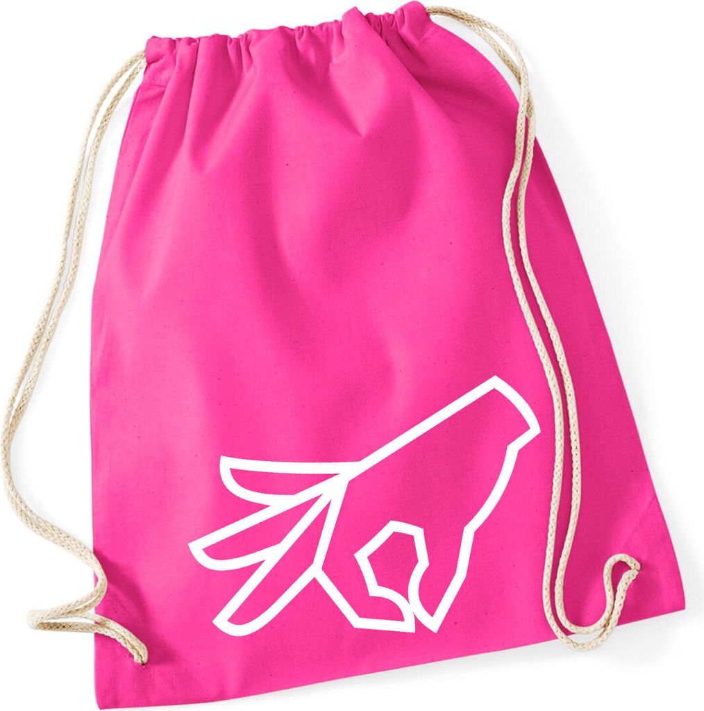 Huuraa Turnbeutel Reingeguckt Hand 12 Liter Fuchsia Baumwolle Rucksack Geschenkidee