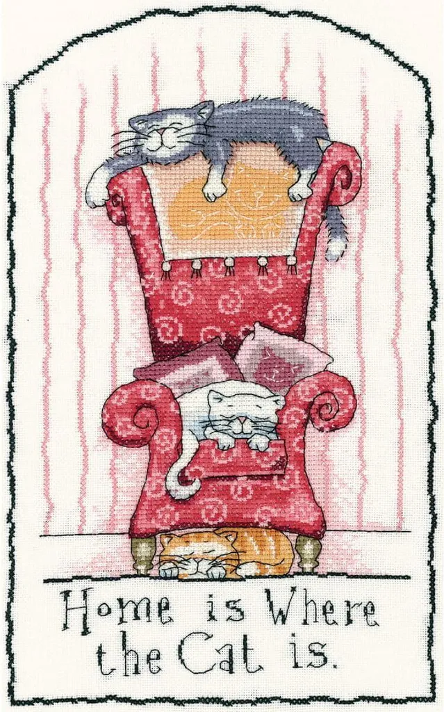 Kit Broderie Chat Heritage : Apprenez le Point de Croix sans Stress