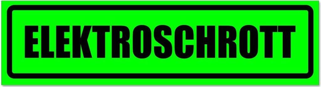 Kiwistar - Autoaufkleber - Grün - Schwarz - 45 x 12 cm - Elktroschrott invertiert - Hinweis Aufkleber Sticker für Auto, Kfz, Fahrrad, PKW, LKW