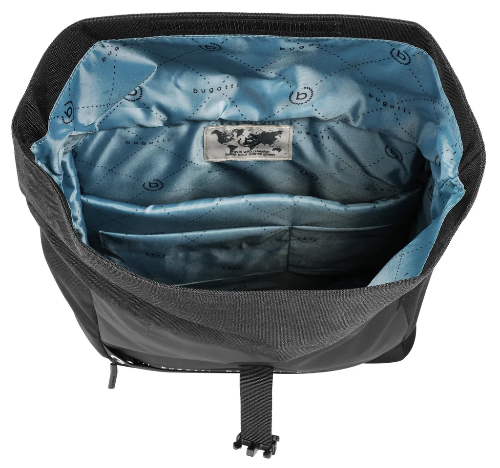 bugatti DeLight Sac à dos ordinateur 15L Rolltop Backpack Noir pour PC