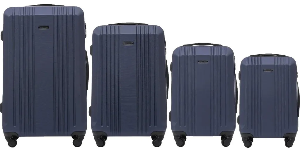 Valises bleues en ABS haute résistance avec roulettes multidirection
