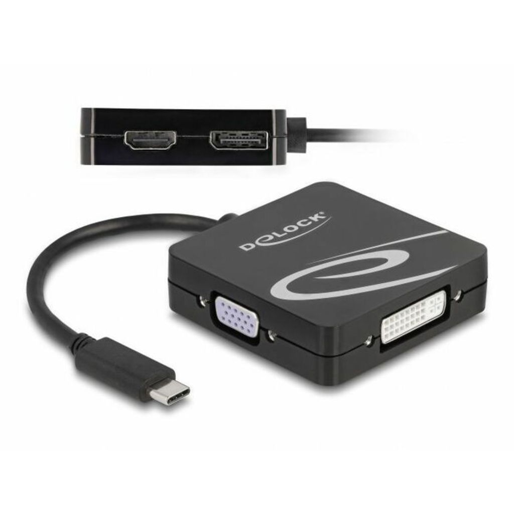 DELOCK USB Type-C Adapter für einen VGA, DVI, HDMI