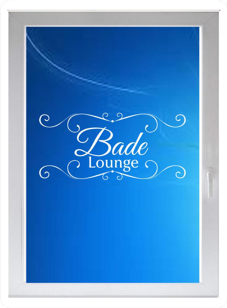 INDIGOS UG - Bade Lounge - Farbe: weiss - 116x53 cm - Sichtschutzfolie - Fensterfolie - Glasdekorfolie - für die Küche, Bade Lounge ans Fenster