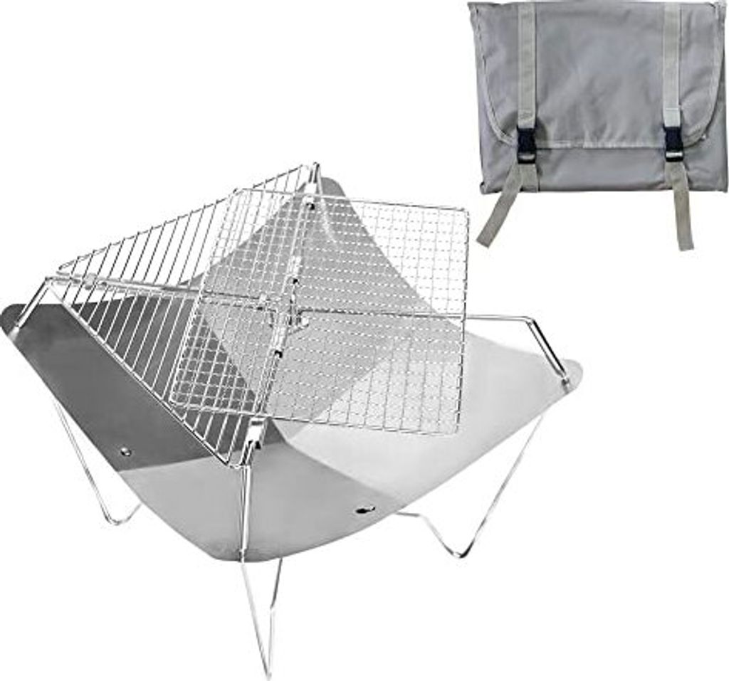 Camping Grill Klapper BBQ Edelstahl Outdoor Mobile Tragbare Faltungsschale aus Edelstahl