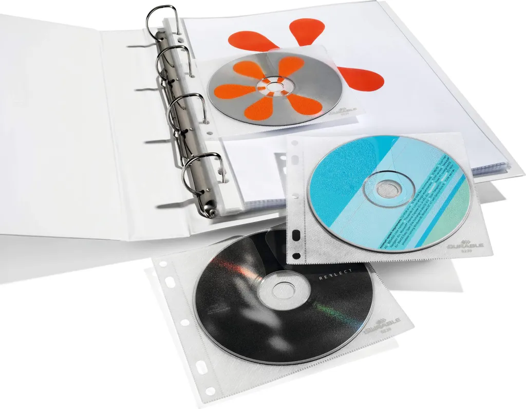 DURABLE CD/DVD COVER FILE archiviabile, 10 pezzi, Trasparente, 523919