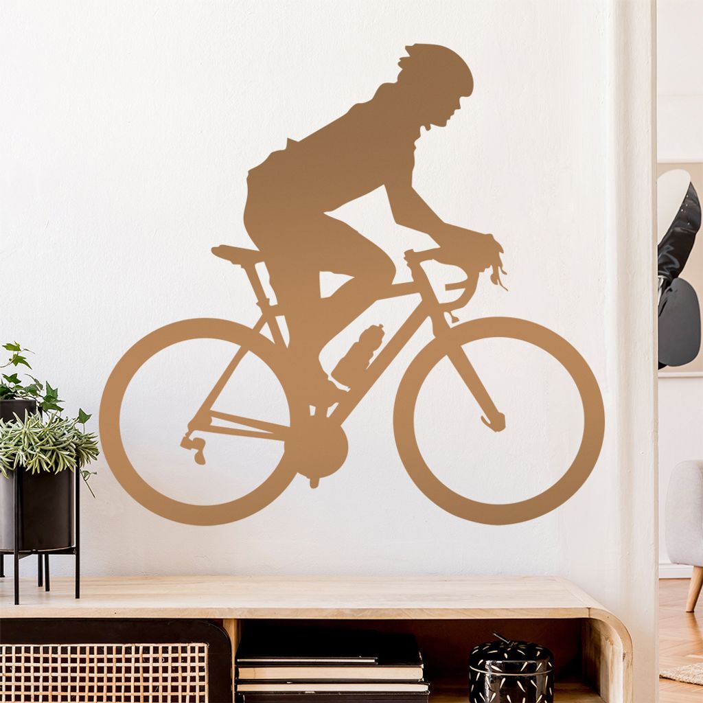 Rennrad Fahrrad Figur Wandtattoo Wandaufkleber Wall Sticker - Dekoration, Küche, Wohnzimmer, Schlafzimmer, Badezimmer