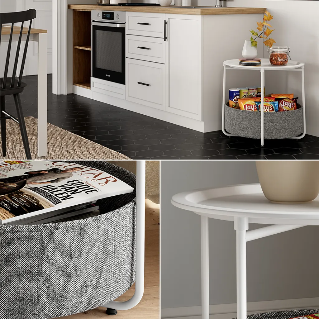 Table basse d'appoint blanche Vicco Liva idéale pour petits salons - 5