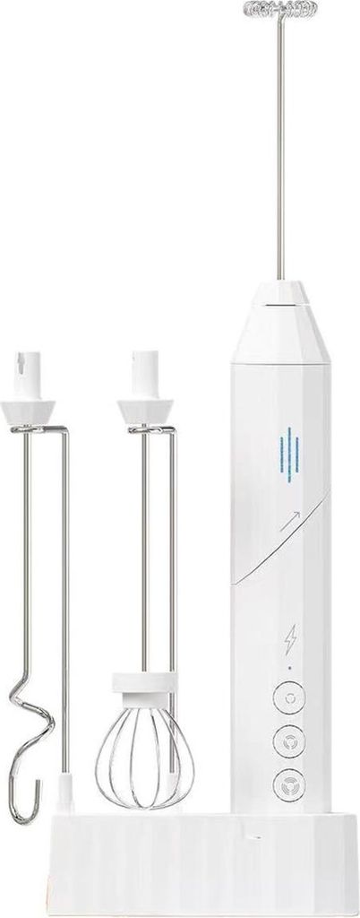 3-Stufen Milchaufschäumer elektrisch, leise unter 20 dB, Edelstahlaufsätze, USB-C, Weiß