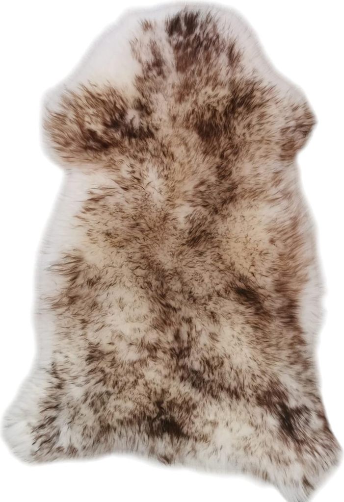 TOP Schaffell | 140cm | Echtes Lammfell |Teppich Deko | Braun & Dunkel geflammt | Sitzauflage.Größe:120cm - 130cm,Farbe:Braun geflammt