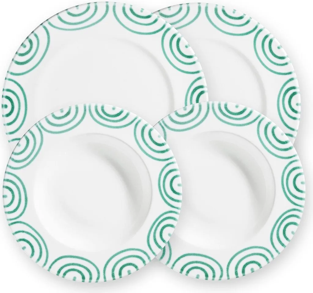 Service de Table Artisanal Vert Flammé Gmundner Keramik Modèle Gourmet