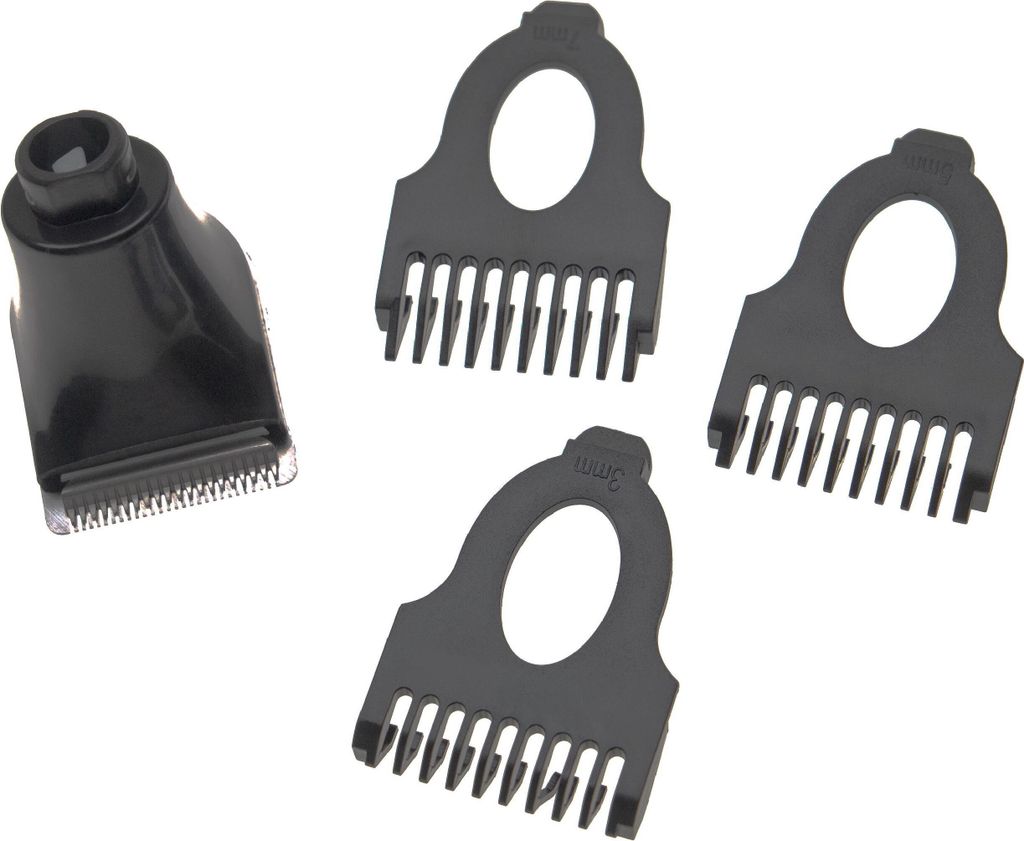 vhbw Trimmer Aufsatz-Set kompatibel mit Philips S5000-Serie S5011, S5015, S5013 Rasierer - 4-teiliges Bartstyler Kit mit 3mm / 5mm / 7mm Bartkamm