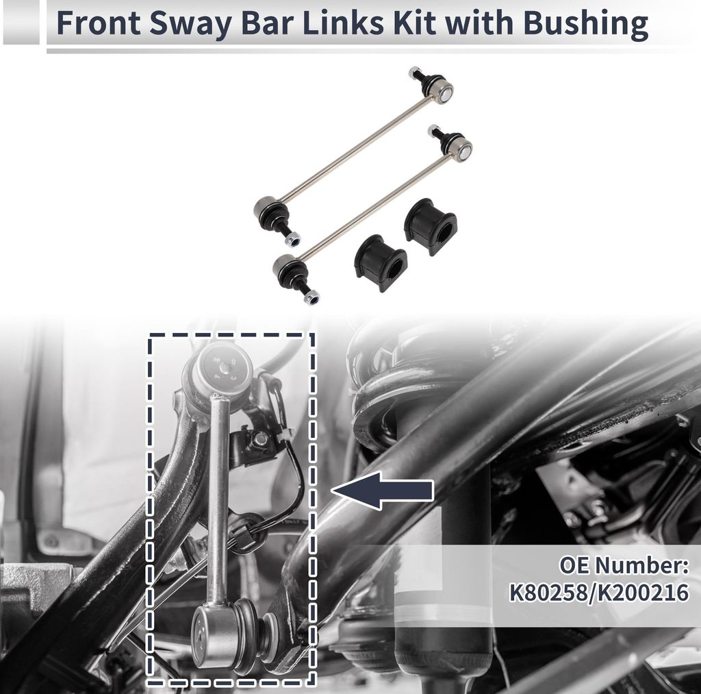Front Stabilizer Bar Links Mit 2 Stück Buchsen Für Jeep Patriot 2007-2017 Sway Bar Link Kits Stabilisator Endlenker Nr K80258/K200216 1 Satz