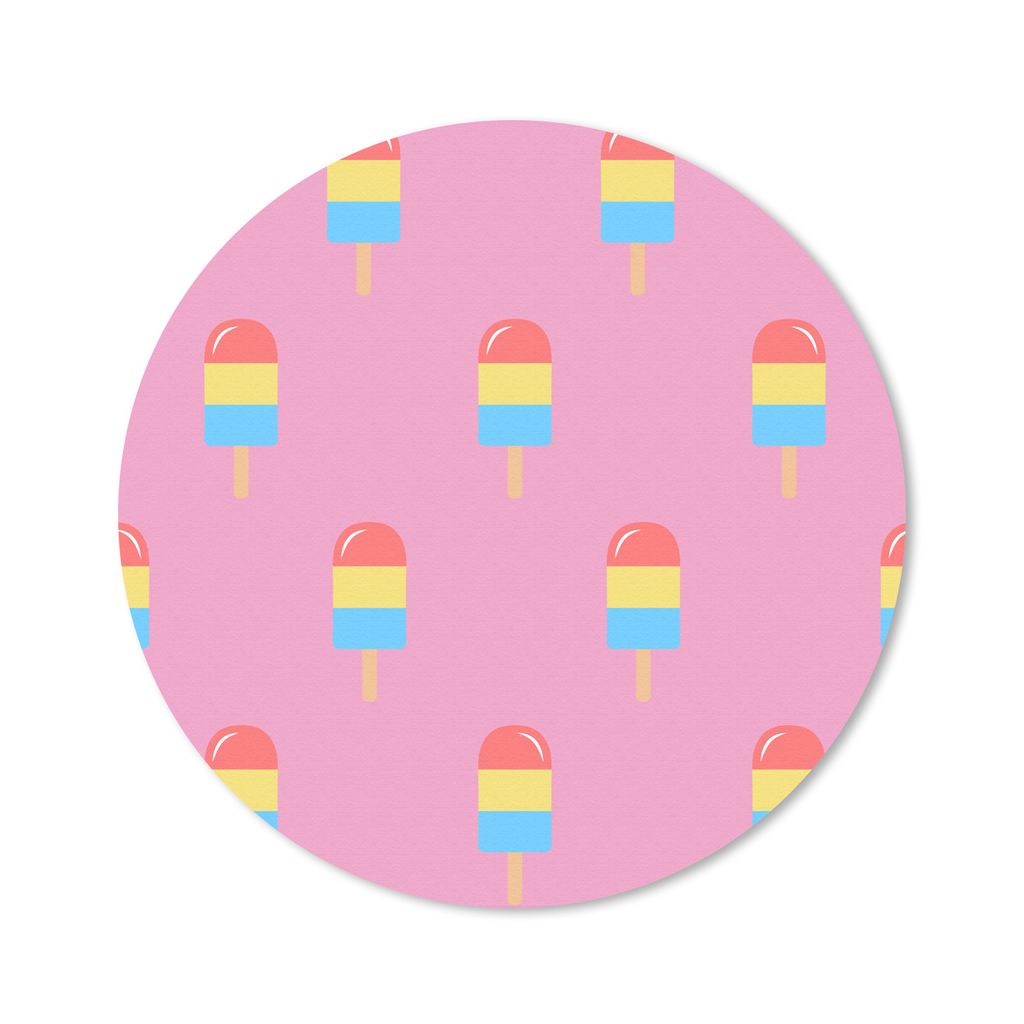 MuchoWow Mauspad Mousepad Eis - Muster - Rosa - Farben 50x50 cm - Mousepads - Maus Mat - Pad - Mausunterlage - Vinyl