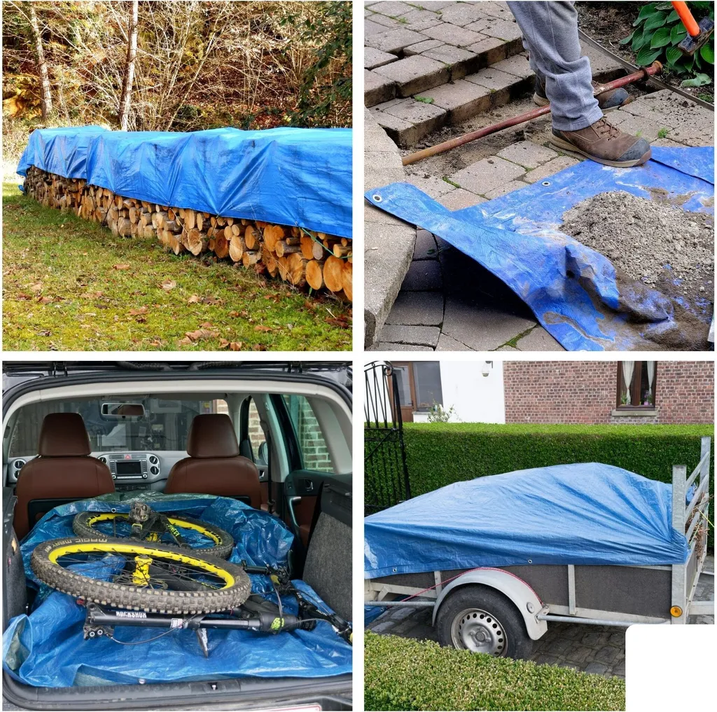 Bâche indéchirable 5x5 mètres avec oeillets - Protection grand format - 2