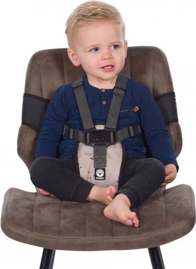 Siège bébé nomade beige feuilles : Solution chaise voyage textile compacte