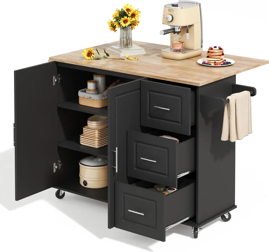 Gagnez de la place avec cette table de cuisine pliable en bois chêne