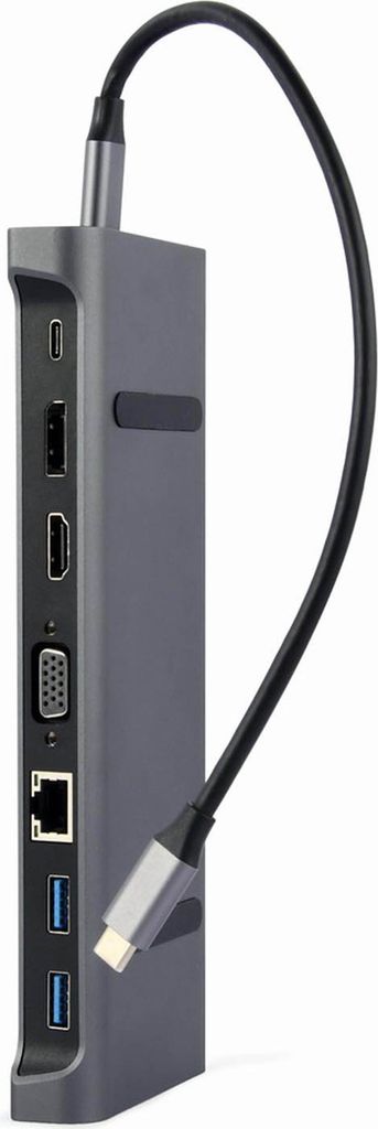 Gembird USB Type-C 9-in-1 Multiport-Adapter mit Mehrfach-Videoausgabe
