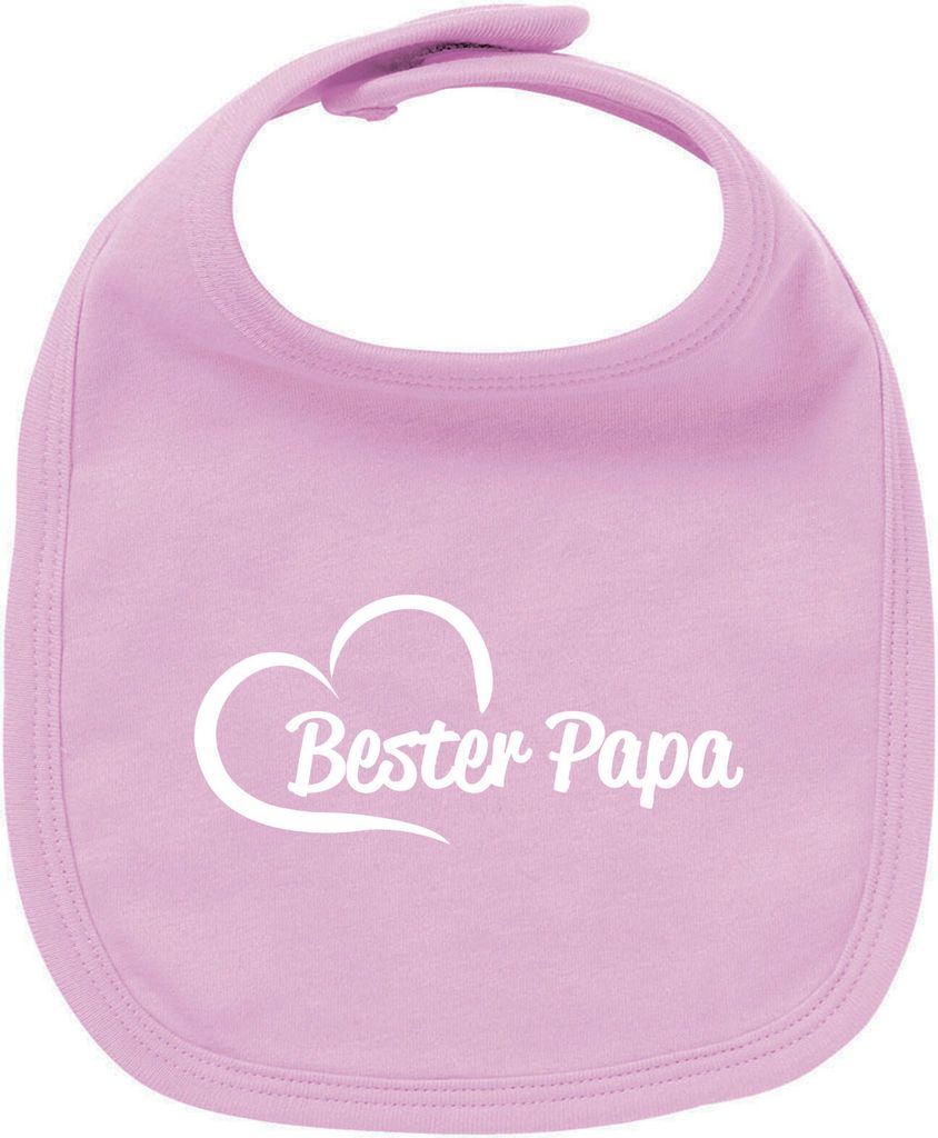 Huuraa Unisex Babylatz Bester Papa Herz Geschenk Babypink Baumwolle Bester Papa Mitbringsel