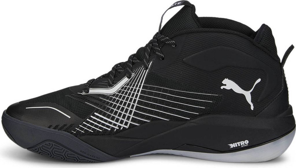 PUMA Eliminate Power Nitro M+ II Handballschuhe Unisex puma black/puma white/asphalt 43