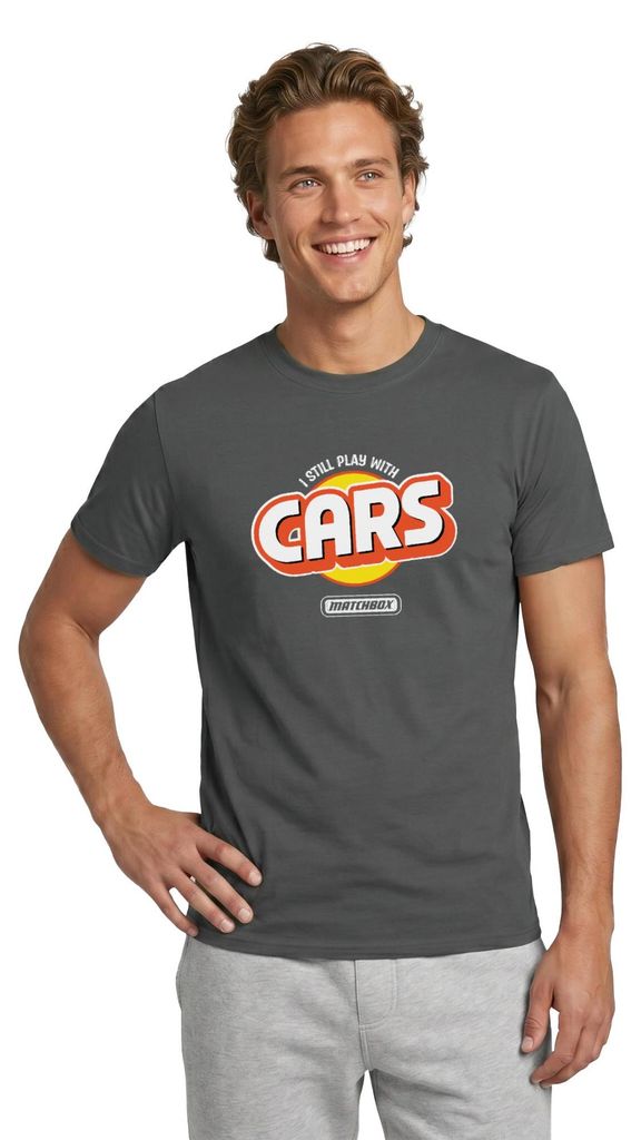Spreadshirt Matchbox I Still Play With Cars Design Männer T-Shirt, M, Anthrazit