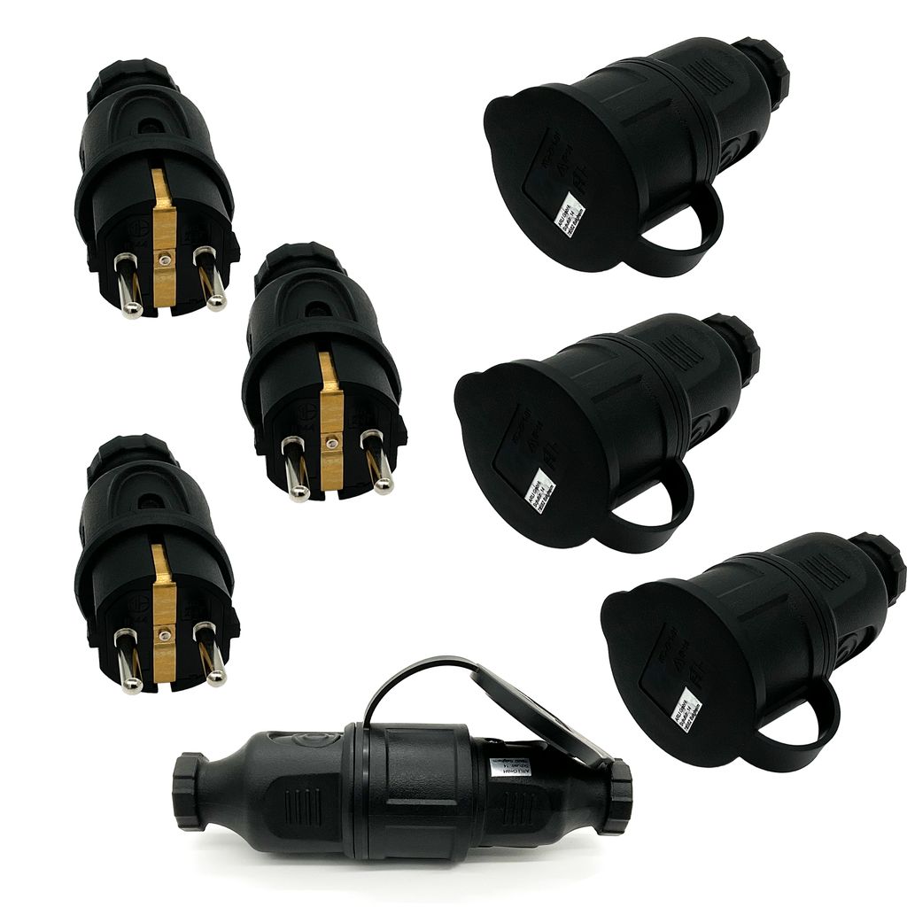 ARLI 4x Schutzkontaktstecker + 4x Schutzkontaktkupplung mit Produktbild 