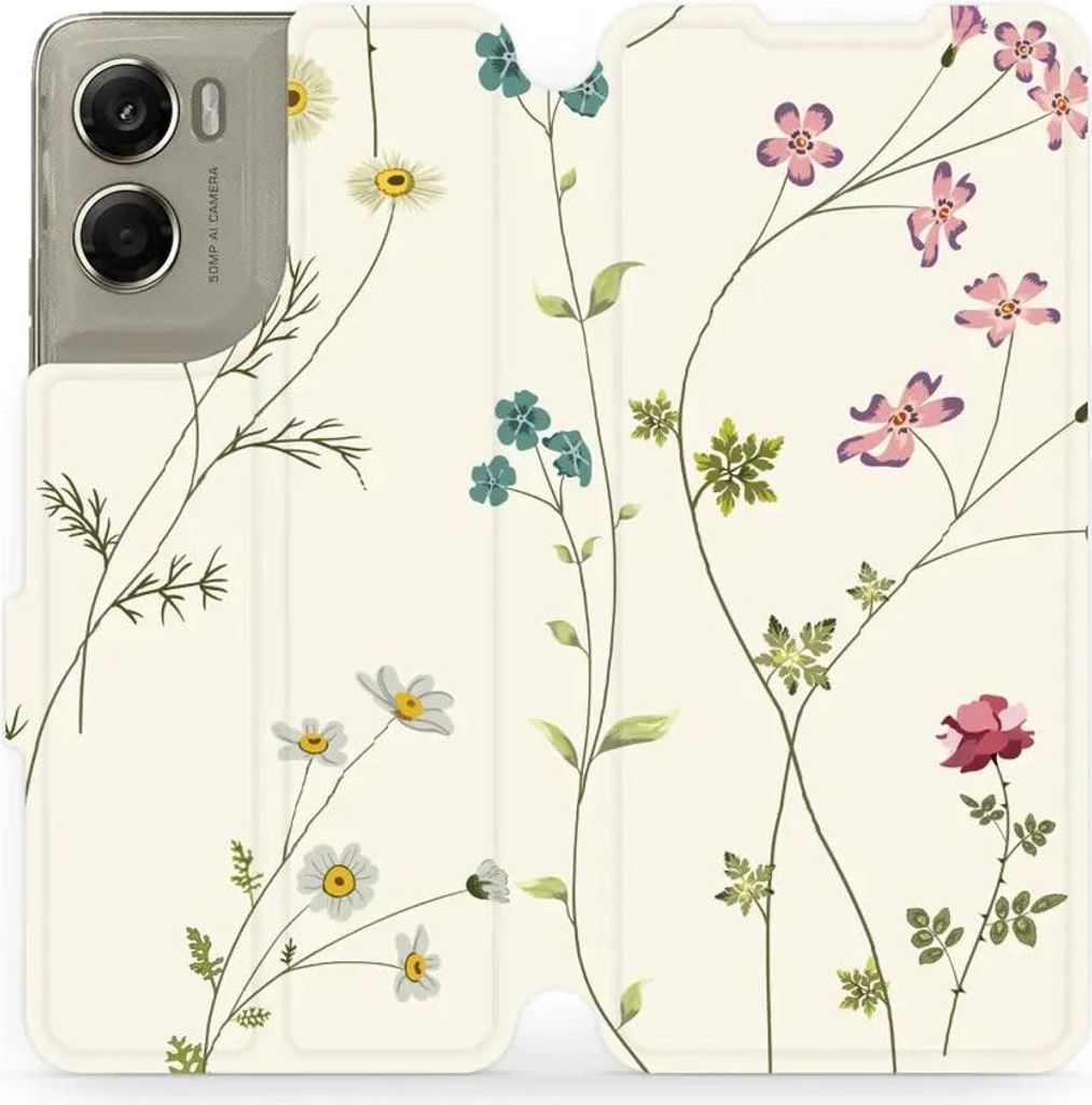 Handyhülle mit klappe für Motorola Moto G06 4G / Motorola Moto G06 Power 4G, Mobiwear Book, Feldblumen
