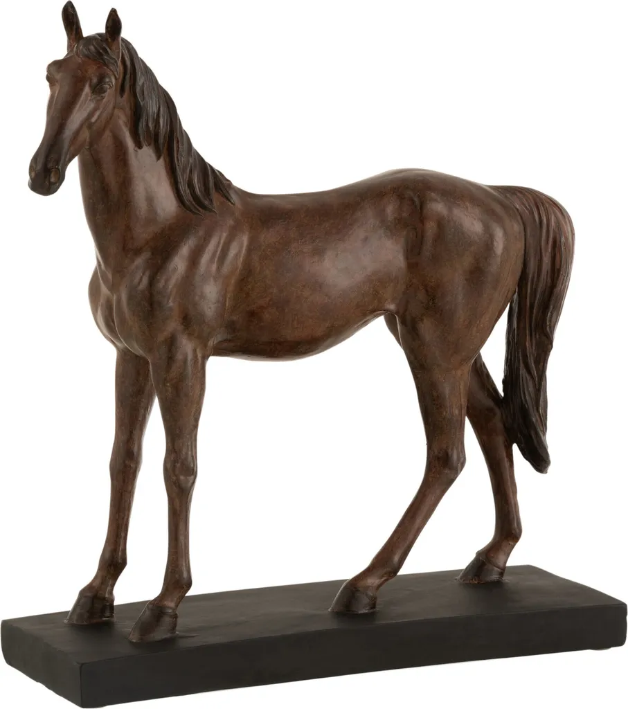 Décoration Cheval J-Line Brun Large pour Salon et Bureau Haut de Gamme
