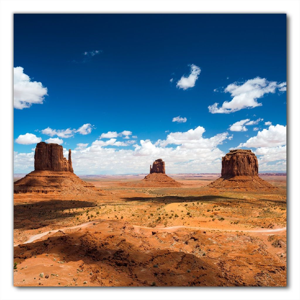 Wallario selbstklebende Möbelfolie/ Tischdecke für Innen und Außen, Größe: 70 x 70 cm - Monument Valley