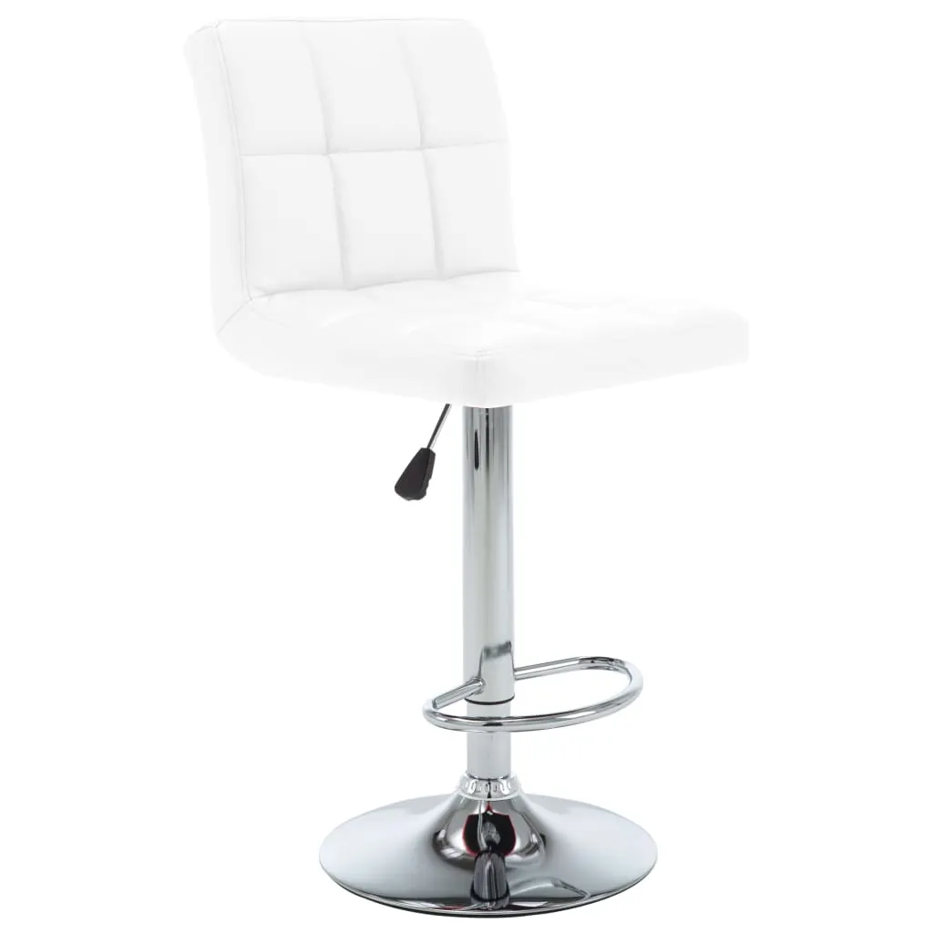 Sgabelli da Bar Regolabili vidaXL Bianco Similpelle - Set da 2 Pz - 3