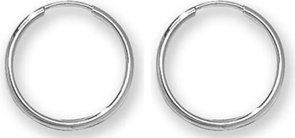Boucles d'oreilles dormeurs or blanc 375 millièmes en taille 16 millimètres