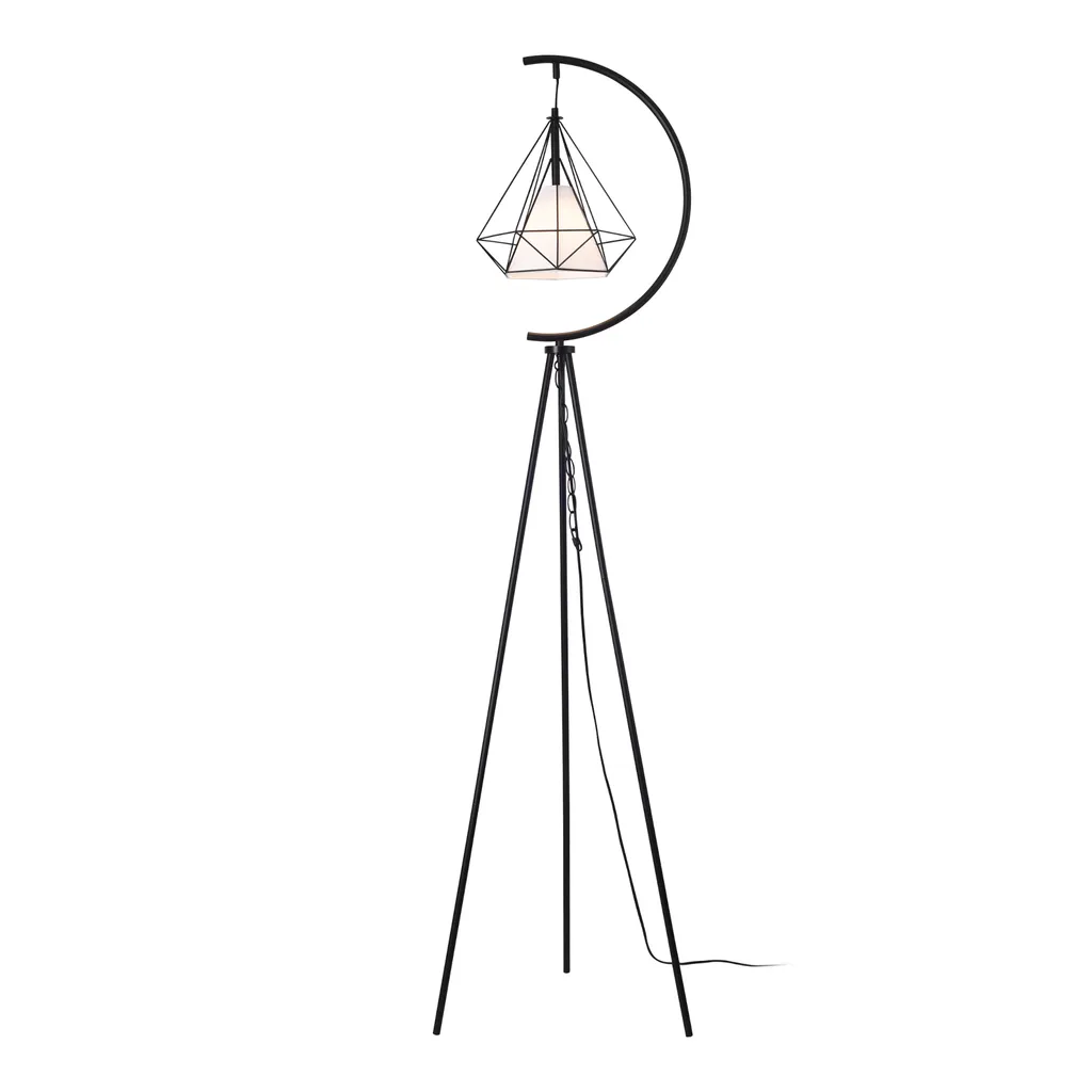 Grand Lampadaire Austell 171 cm Noir et Blanc pour Zones Sombres