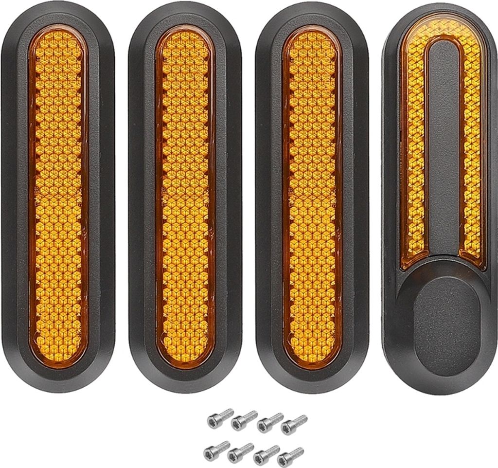 INF 4er-Pack reflektierende Nabenabdeckungen für Xiaomi M365, PRO, PRO 2 und 1S – Schutz und Sichtbarkeit für Elektroroller Orange