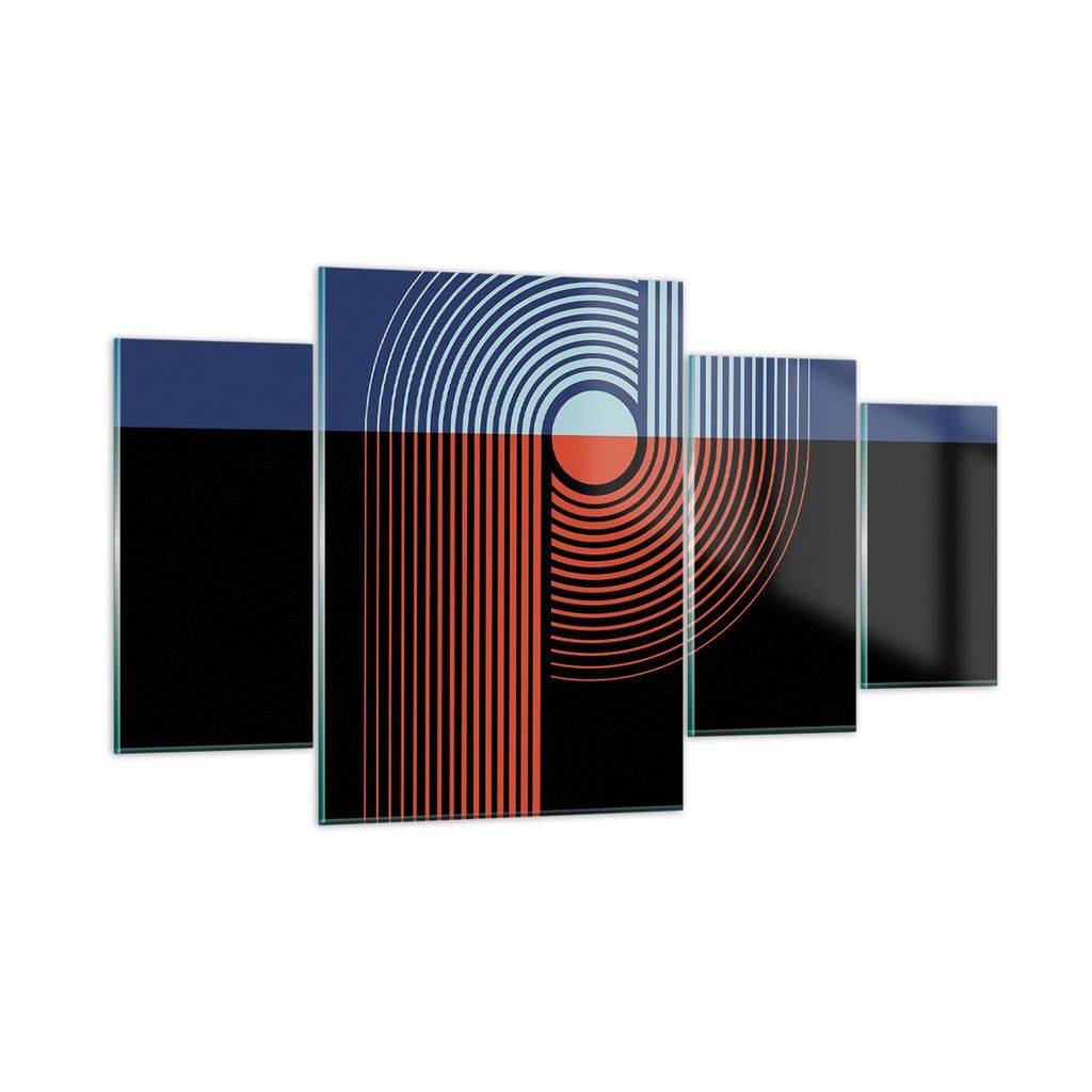 Bilder auf glas - 4 Teile - Abstraktion Moderne Minimalismus - 160x90cm - Glasbilder - Wandbilder - Bilder - Wanddekoration aus Glas - Glas Bilder ...