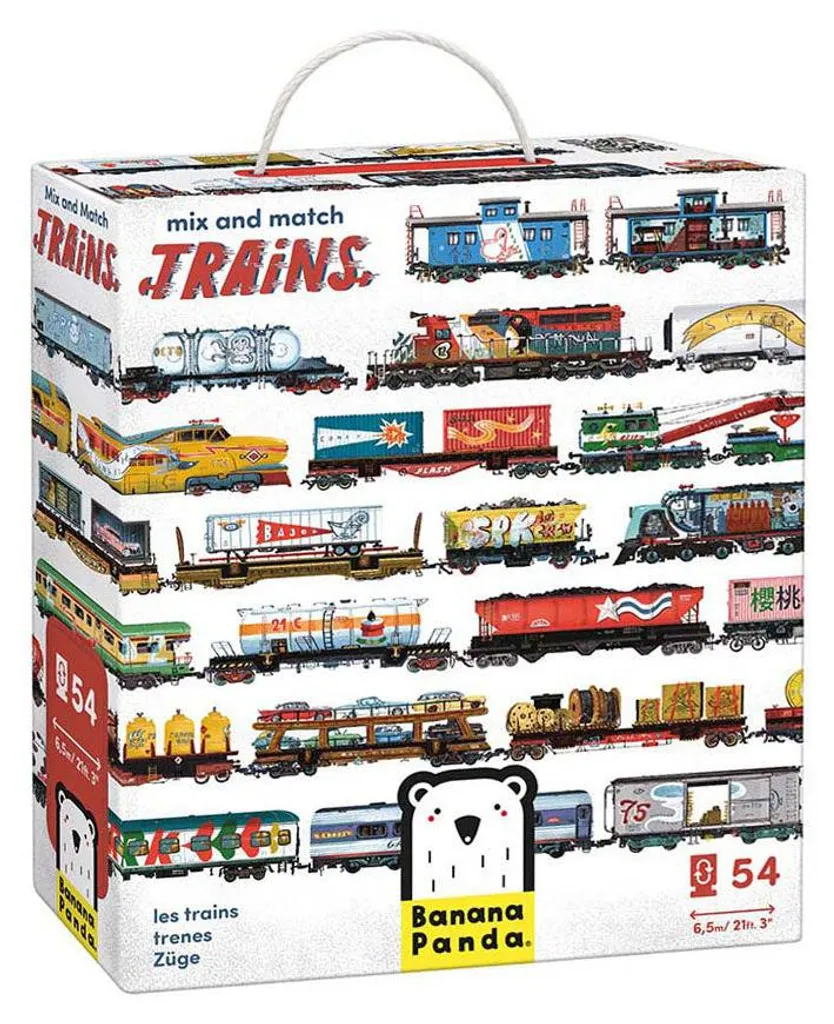 Puzzle train robuste anti-déchirure 54 pièces grosses pièces carton