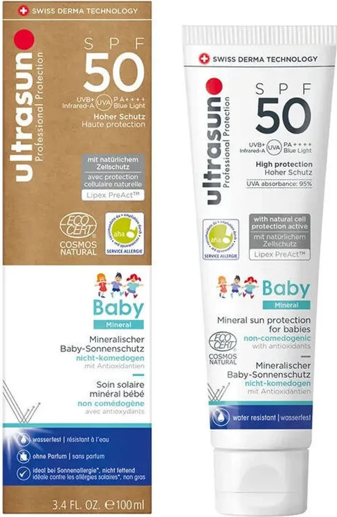 Ultrasun Baby Mineral SPF 50 100ml Crème Solaire Sans Filtre Chimique