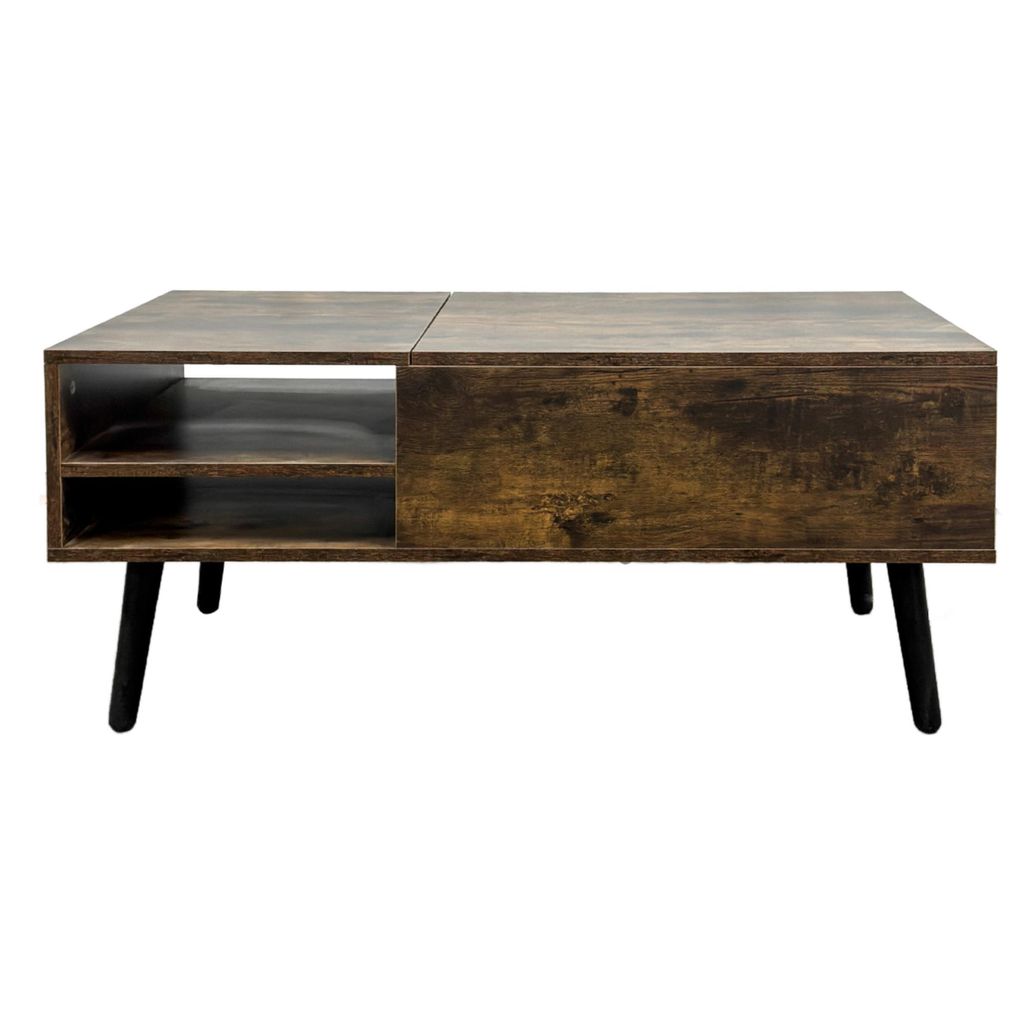Vintage Holz Couchtisch mit Hoehenverstellung, Produktbild 